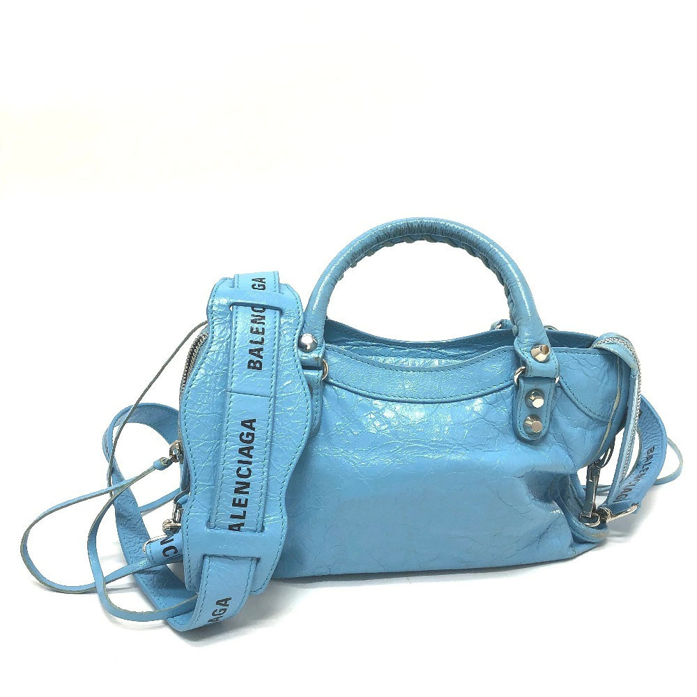 Balenciaga Handbag Crossbody Bag Leather Blue City Shoulder